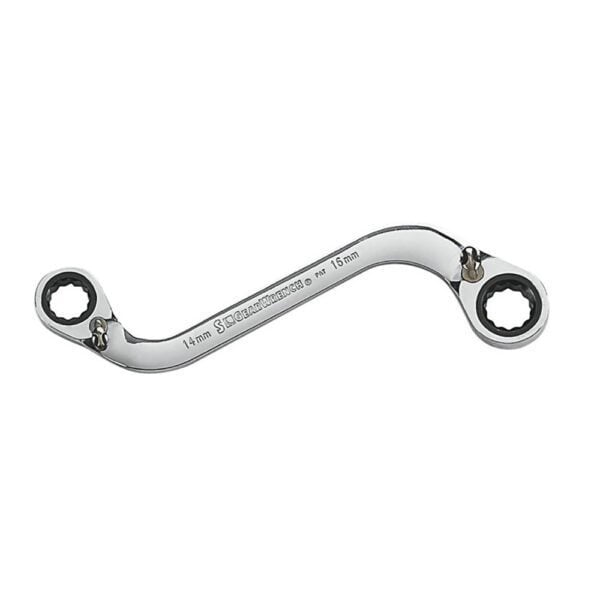 85230 GearWrench 14mm, 16mm Llave de Trinquete de Doble Caja Reversible en Forma S Metrico de 12 Puntos