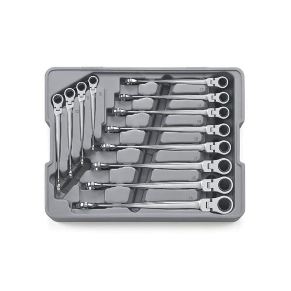 85288 GearWrench Juego de Llaves de Combinacion de Trinquete XL X-Beam Flex de 12 Puntos Metrico de 12 Piezas