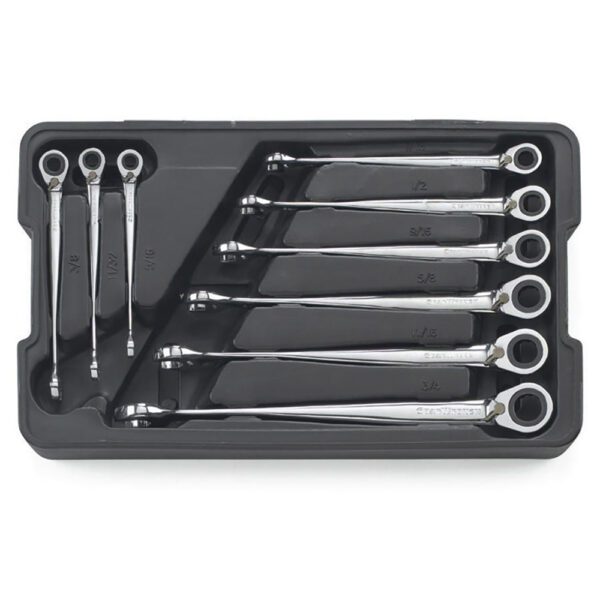 85398 GearWrench Juego de Llaves de Combinacion de Trinquete XL X-Beam Reversible de 12 Puntos SAE de 9 Piezas