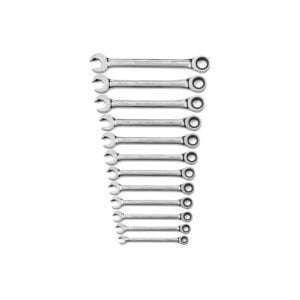 85597 GearWrench Juego de Llaves de Combinacion de Trinquete con Extremo Abierto Metrico de 12 Piezas
