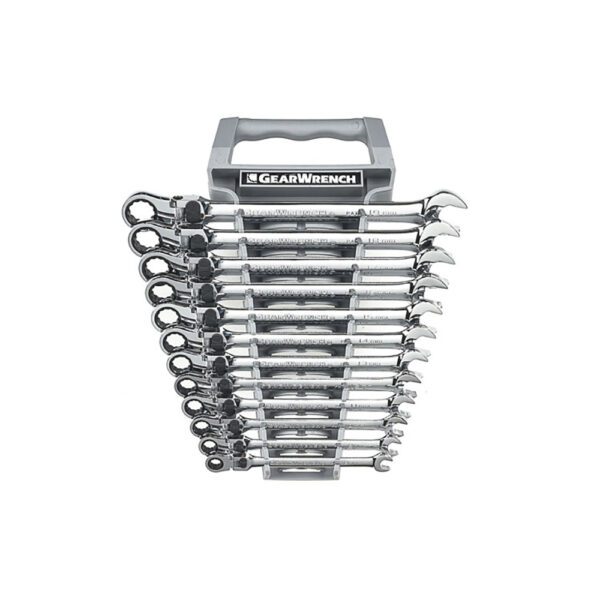 85698 GearWrench Juego de Llaves de Trinquete XL Locking Flex de 12 Puntos Metrico de 12 Piezas