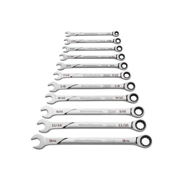 86450 GearWrench Juego de 11PC de Llaves Combinadas de Trinquete 120XP XL Universal Spline SAE