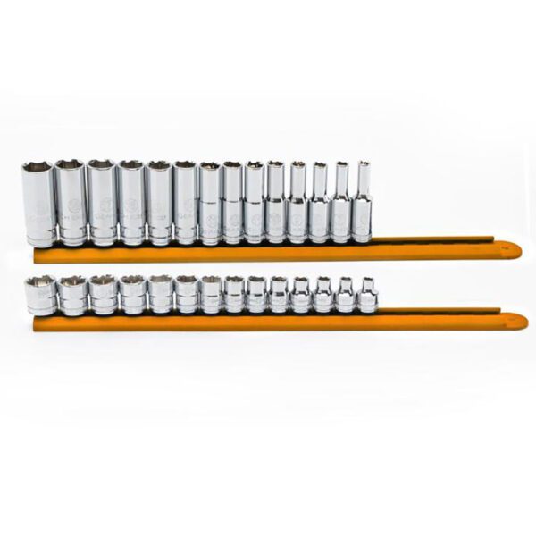 86540 GearWrench Juego de Dados Estándar y Profundos de 6 Puntas de 3/8'' de 28 Piezas