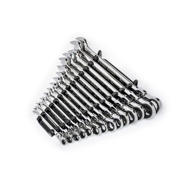 86759 GearWrench Juego de 14 Llaves Combinadas con Carraca de Cabeza Flexible de 90 Dientes y 12 Puntos SAE