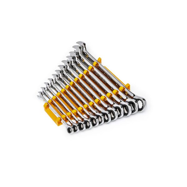 86927 GearWrench Juego de Llaves Combinadas de Trinquete de 12 Puntos y 90 Dientes, Métricas, de 12 Piezas
