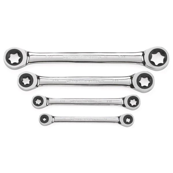 9224D GearWrench Juego de Llaves de Trinquete de Doble Caja E-Torx de 4 Piezas