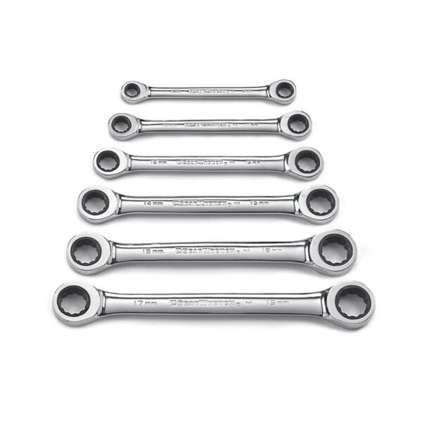 9260 GearWrench Juego de Llaves de Trinquete de Doble Caja de 12 Puntos Metrico de 6 Piezas