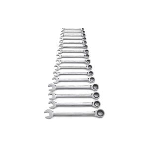 9416 GearWrench Juego de Llaves de Combinacion de Trinquete de 12 Puntos Metrico de 16 Piezas