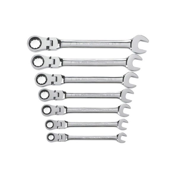 9700 GearWrench Juego de Llaves de Combinacion de Trinquete Flexible de 12 Puntos, 7 Piezas