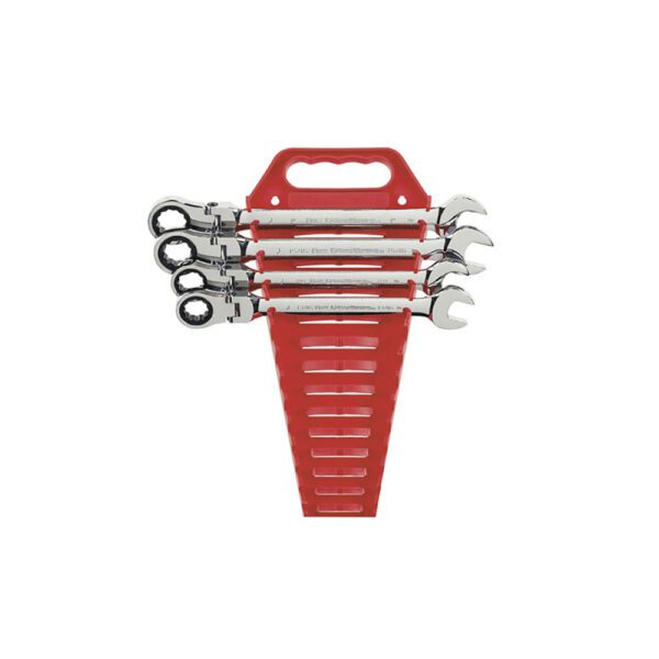 9703 GearWrench Juego de Llaves de Combinacion de Trinquete Flexible de 12 Puntos, 4 Piezas
