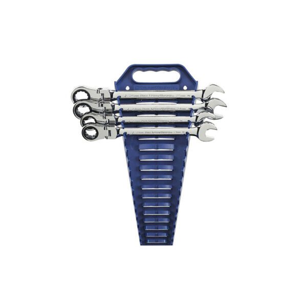 9903D GearWrench Juego de Llaves de Combinacion de Trinquete Flexible de 12 Puntos Metrico, 4 Piezas