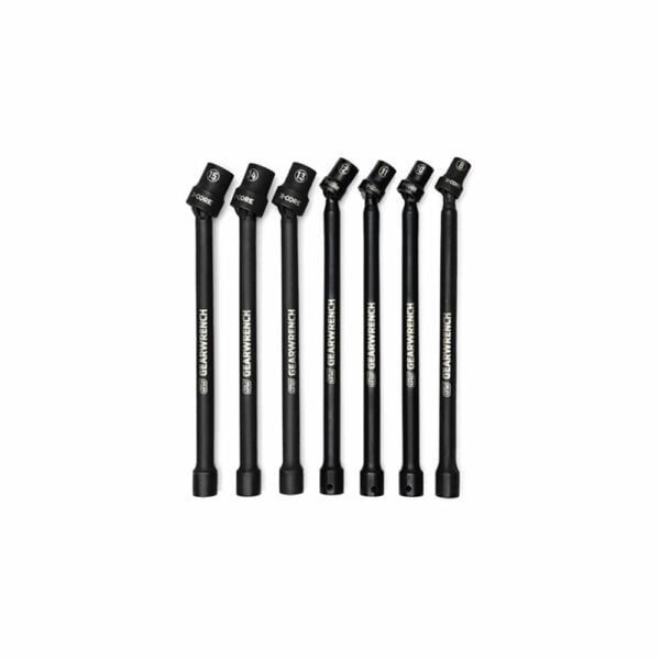 84980 GearWrench Juego de 7 Piezas de Dados de Extensión Métrica de Impacto Universal Sin Pasador X-Core de 6 Puntos de 3/8''