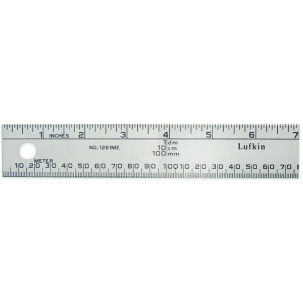 1261MEN Lufkin 1'' x 1m/3' Regla de Aluminio SAE/Métrica