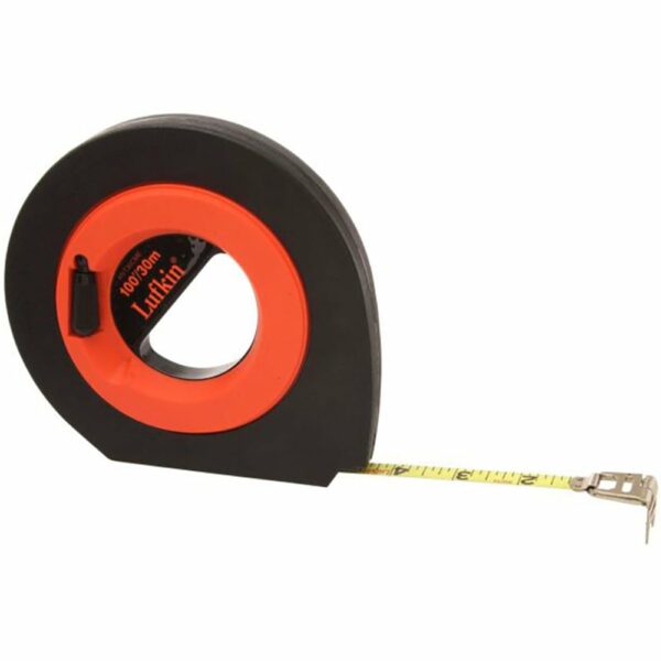 HYT30CME Lufkin 3/8'' x 30m/100' Cinta Métrica de Acero de Hoja Larga Dual Sided Speedwinder Hi-Viz SAE/Métrica Amarilla