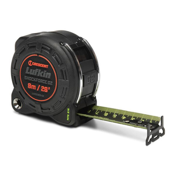 L1225CMEB-02 Lufkin 1-1/4'' x 8m/26' Cinta Métrica Shockforce Nite Eye G2