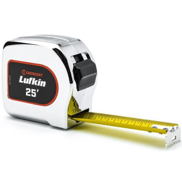 L925-02 Lufkin 1-1/8'' x 25' Cinta Métrica con Caja de Cromo Amarilla
