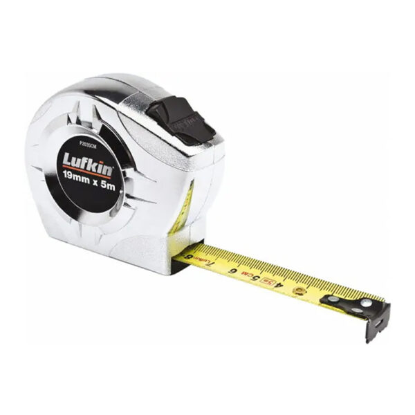 P2035CMN Lufkin 19mm x 5m Cinta Métrica con Retorno de Potencia Serie P2000 con Caja de Cromo Amarilla