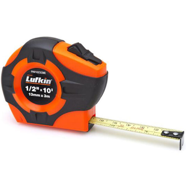 PHV1023CMEN Lufkin 1/2'' x 3m/10' Cinta Métrica con Retorno de Potencia Serie P1000 SAE/Métrica Hoja A30 Amarilla