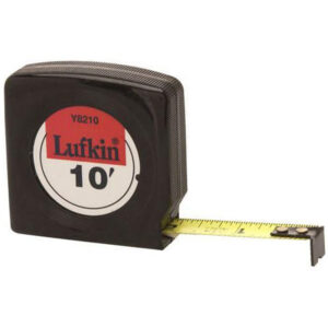 Y8210 Lufkin 1/2'' x 10' Cinta Métrica Mezurall con Caja Negra Amarilla de Retorno de Potencia Económica