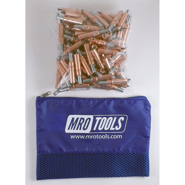 MRO Tools K2S100-1/8 Sujetadores Cleco Operadas con Pinzas 0-1/4'' Estándar (K-1/8) Juego de 100 Piezas, Con Bolsa de Transporte
