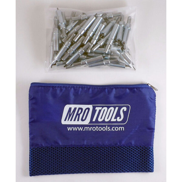 MRO Tools K2S100-3/32 Sujetadores Cleco Operadas con Pinzas 0-1/4'' Estándar (K-3/32) Juego de 100 Piezas, Con Bolsa de Transporte