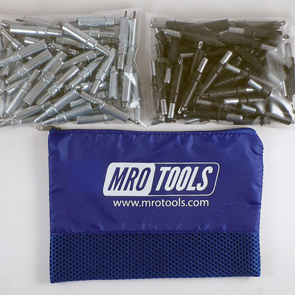 MRO Tools K3S100-6 50 5/32'' y 50 3/32'' Juego de Sujetadores Cleco 0-1/4'' Estándar, Con Bolsa de Transporte