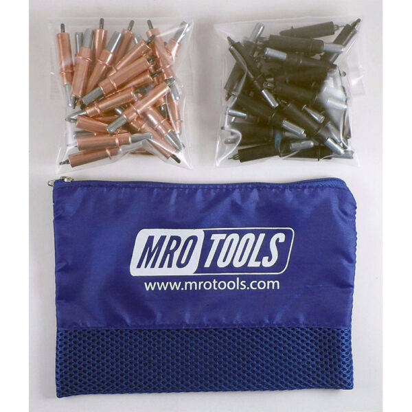 MRO Tools K3S50-2 25 1/8'' y 25 5/32'' Juego de Sujetadores Cleco 0-1/4'' Estándar, Con Bolsa de Transporte