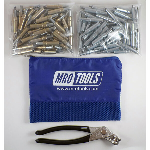 MRO Tools K4S100-5 50 3/16'' y 50 3/32'' Juego de Sujetadores Cleco 0-1/4'' Estándar, Con Bolsa de Transporte