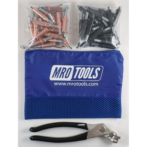 MRO Tools K4S50-2 25 1/8'' y 25 5/32'' Juego de Sujetadores Cleco 0-1/4'' Estándar, Con Bolsa de Transporte
