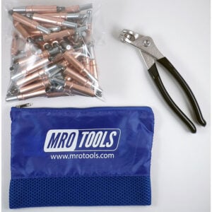 MRO Tools KHD1S50-1/4 Sujetadores Cleco Operadas con Pinzas 0-1/2'' Heavy Duty Juego de 50 Piezas, Con Pinzas Cleco y Bolsa de Transporte