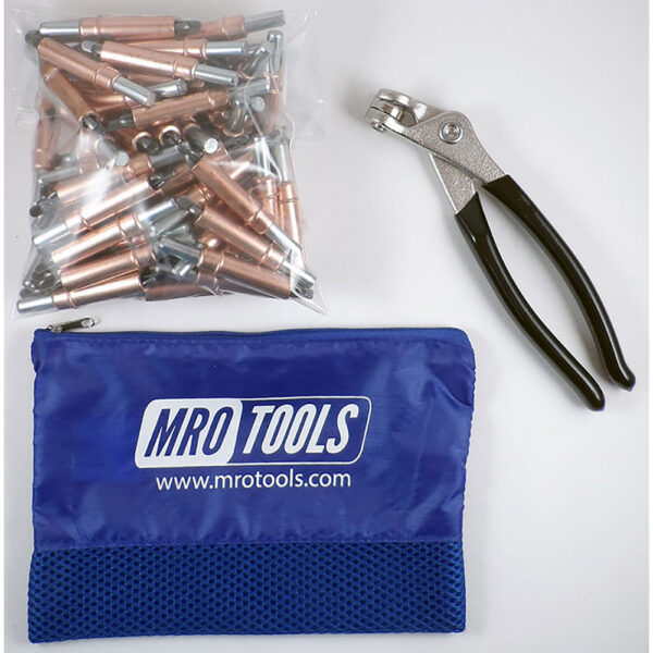MRO Tools KHD1S100-1/4 Sujetadores Cleco Operadas con Pinzas 0-1/2'' Heavy Duty Juego de 100 Piezas, Con Pinzas Cleco y Bolsa de Transporte