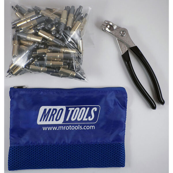 MRO Tools KHD1S50-3/16 Sujetadores Cleco Operadas con Pinzas 0-1/2'' Heavy Duty Juego de 50 Piezas, Con Pinzas Cleco y Bolsa de Transporte