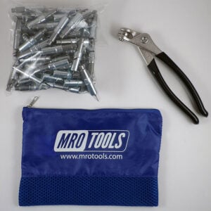MRO Tools KHD1S50-3/32 Sujetadores Cleco Operadas con Pinzas 0-1/2'' Heavy Duty Juego de 50 Piezas, Con Pinzas Cleco y Bolsa de Transporte