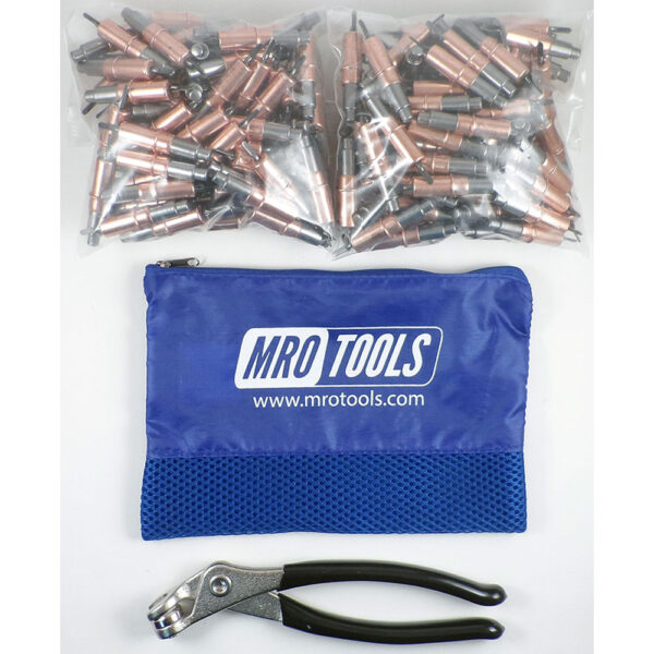MRO Tools KHD1S400-1/8 Sujetadores Cleco Operadas con Pinzas 0-1/2'' Heavy Duty Juego de 400 Piezas, Con Pinzas Cleco y Bolsa de Transporte
