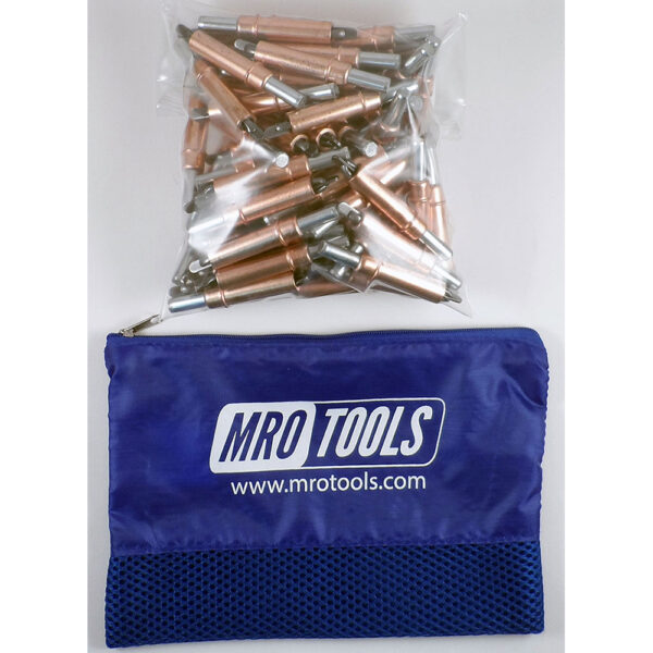 MRO Tools KHD2S100-1/4 Sujetadores Cleco Operadas con Pinzas 0-1/2'' Heavy Duty Juego de 100 Piezas, Con Bolsa de Transporte