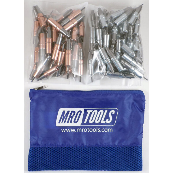 MRO Tools KHD3S100-3 50 1/8'' y 50 3/32'' Juego de Sujetadores Cleco 0-1/2'' Heavy Duty, Con Bolsa de Transporte