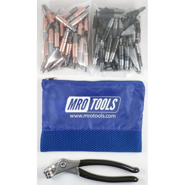 MRO Tools KHD4S100-2 50 1/8'' y 50 5/32'' Juego de Sujetadores Cleco 0-1/2'' Heavy Duty, Con Bolsa de Transporte