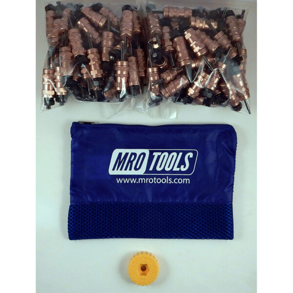 MRO Tools KHN1S100-1/8  Sujetadores Cleco con Tuerca Hexagonal 0-1/2'' Estándar Juego de 100 Piezas, Con Herramienta HBHT y Bolsa de Transporte