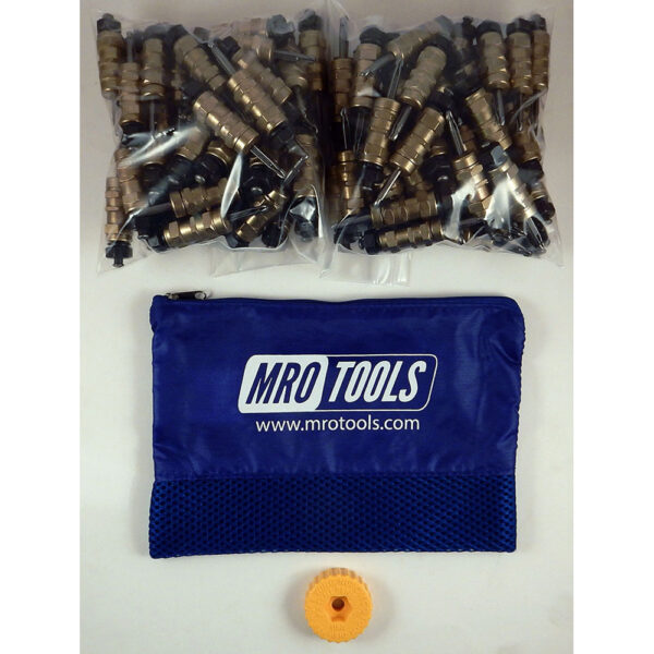 MRO Tools KHN1S100-3/16 Sujetadores Cleco con Tuerca Hexagonal 0-1/2'' Estándar Juego de 100 Piezas, Con Herramienta HBHT y Bolsa de Transporte