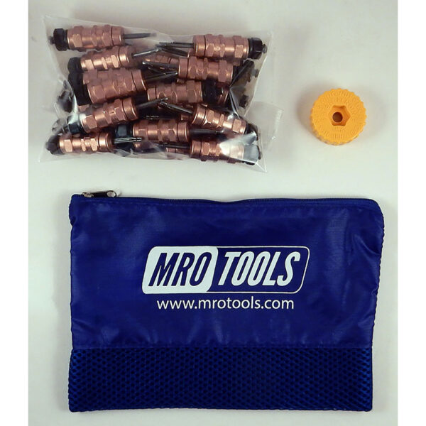 MRO Tools KHN1S25-1/8 Sujetadores Cleco con Tuerca Hexagonal 0-1/2'' Estándar Juego de 25 Piezas, Con Herramienta HBHT y Bolsa de Transporte