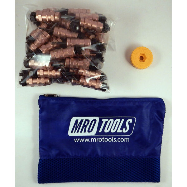MRO Tools KHN1S50-1/8 Sujetadores Cleco con Tuerca Hexagonal 0-1/2'' Estándar Juego de 50 Piezas, Con Herramienta HBHT y Bolsa de Transporte