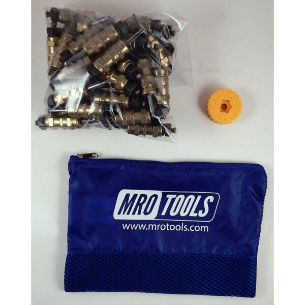 MRO Tools KHN1S50-3/16 Sujetadores Cleco con Tuerca Hexagonal 0-1/2'' Estándar Juego de 50 Piezas, Con Herramienta HBHT y Bolsa de Transporte