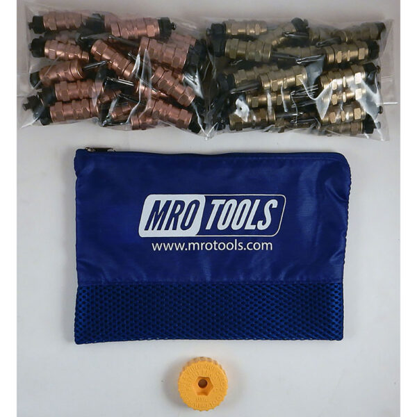MRO Tools KHN4S50-1 25 1/8'' & 25 3/16'' Juego de Sujetadores Cleco 0-1/2'' con Tuerca Hexagonal, Con Herramienta HBHT y Bolsa de Transporte