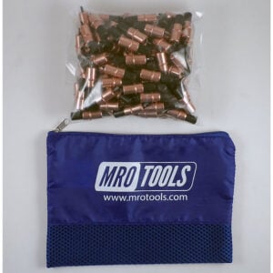MRO Tools KK2S100-1/8 Sujetadores Cleco Operadas con Pinzas 0-1/4'' Extra Corto Juego de 100 Piezas, Con Bolsa de Transporte