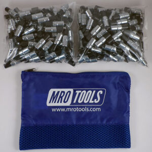 MRO Tools KK2S300-3/32 Sujetadores Cleco Operadas con Pinzas 0-1/4'' Extra Corto Juego de 300 Piezas, Con Bolsa de Transporte