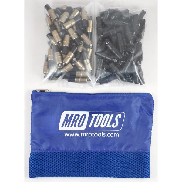 MRO Tools KK3S100-4 50 3/16'' y 50 5/32'' Juego de Sujetadores Cleco 0-1/4'' Extra Corto, Con Bolsa de Transporte