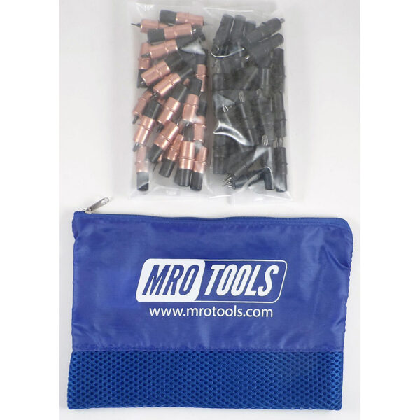 MRO Tools KK3S50-2 25 1/8'' y 25 5/32'' Juego de Sujetadores Cleco 0-1/4'' Extra Corto, Con Bolsa de Transporte
