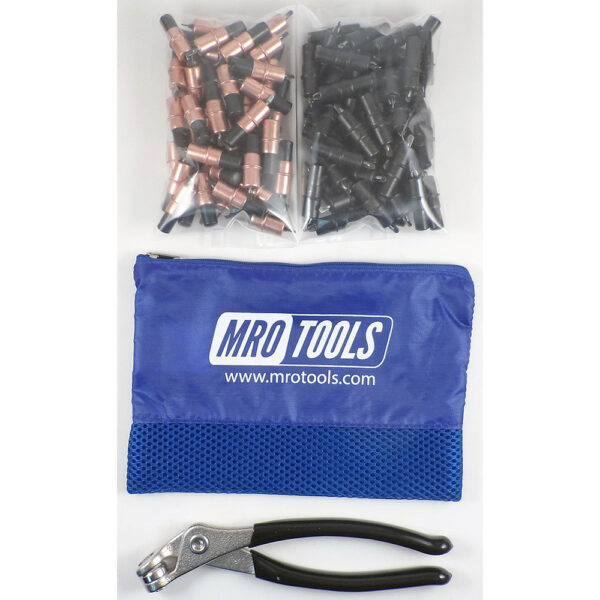 MRO Tools KK4S100-2 50 1/8'' y 50 5/32'' Juego de Sujetadores Cleco 0-1/4'' Extra Corto, Con Bolsa de Transporte