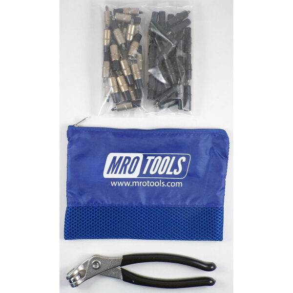 MRO Tools KK4S50-4 25 3/16'' y 25 5/32'' Juego de Sujetadores Cleco 0-1/4'' Extra Corto, Con Bolsa de Transporte