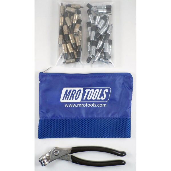 MRO Tools KK4S50-5 25 3/16'' y 25 3/32'' Juego de Sujetadores Cleco 0-1/4'' Extra Corto, Con Bolsa de Transporte